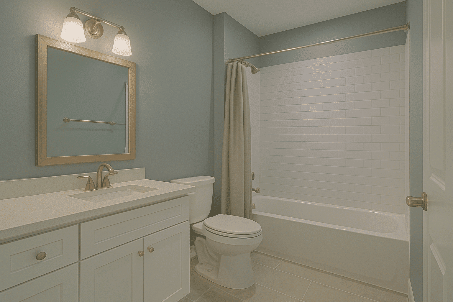Bathroom interior, showcasing potential for painting or renovation.