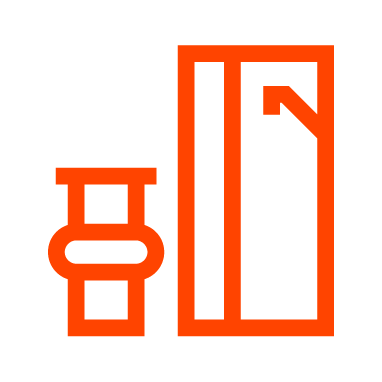 Bathroom painting services icon showing a toilet and shower stall.