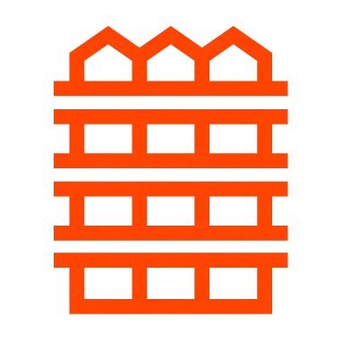 Icon for wood staining services, showing a fence structure.