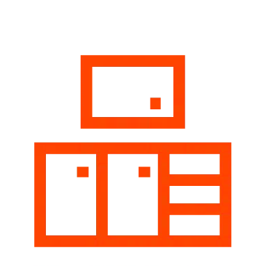 Icon representing kitchen cabinet painting or refinishing service.