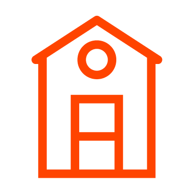 Icon representing shed painting or exterior structure services.
